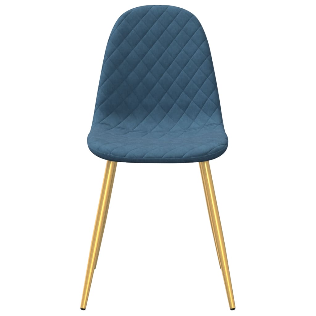 Eetkamerstoelen 4 st fluweel blauw