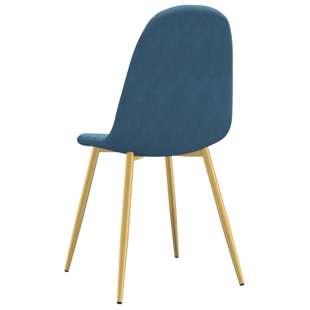 Eetkamerstoelen 4 st fluweel blauw