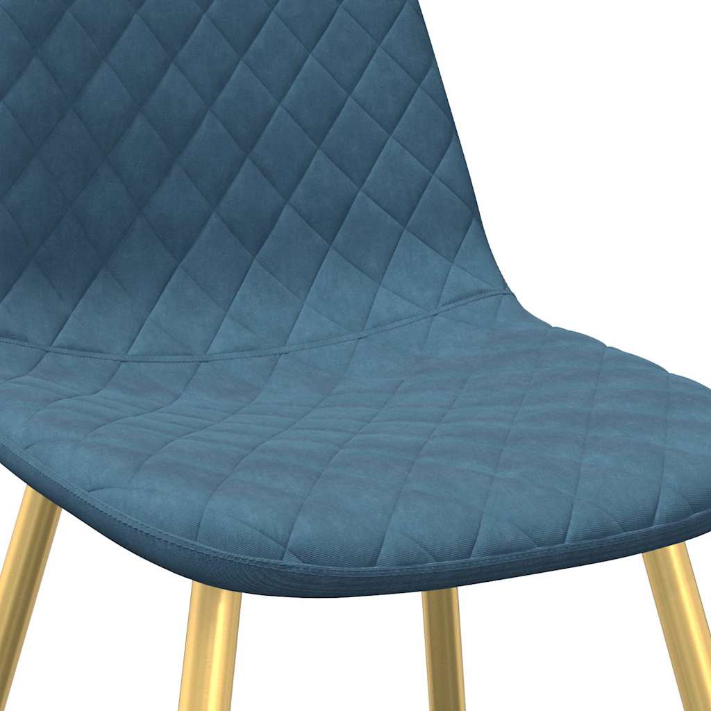 Eetkamerstoelen 4 st fluweel blauw