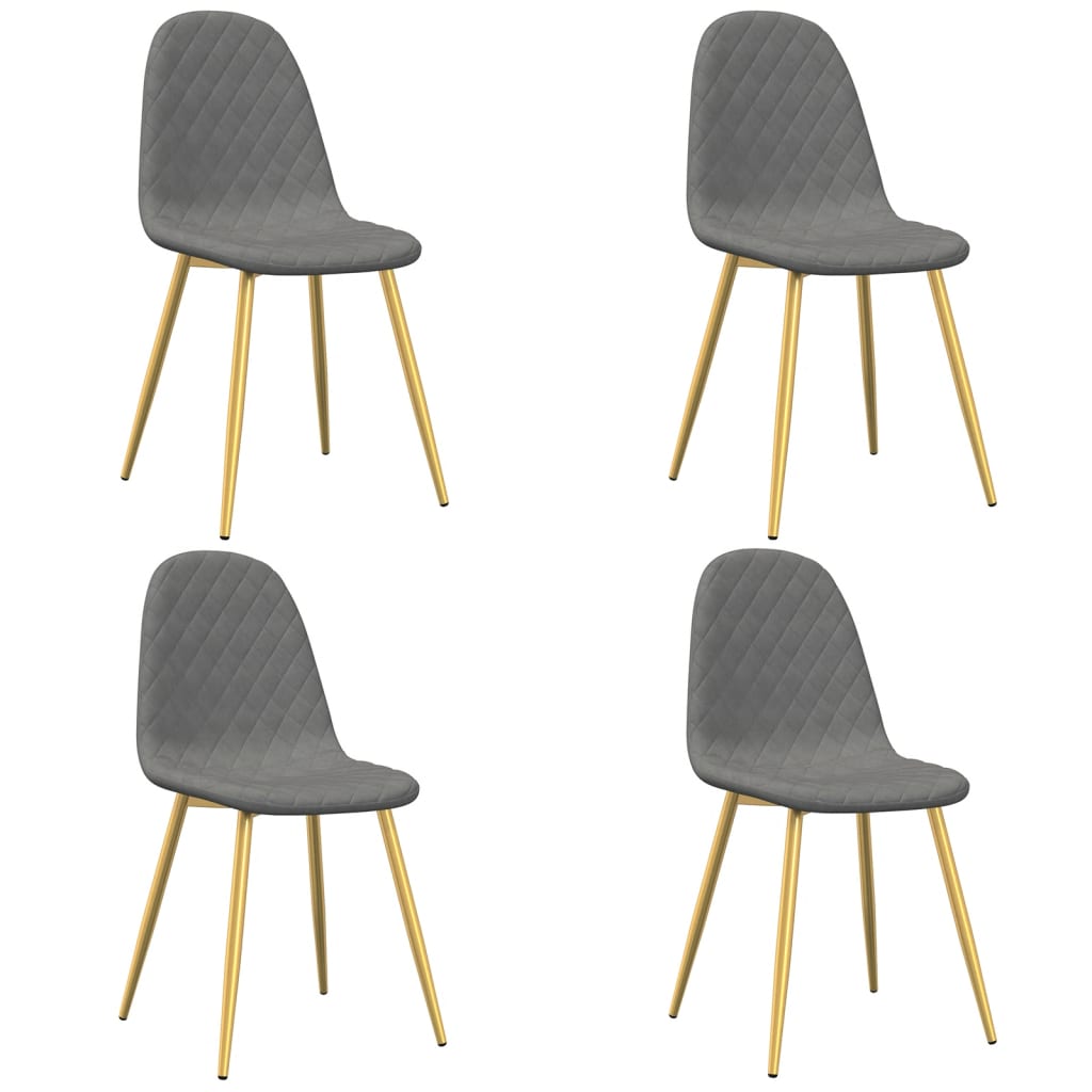 Eetkamerstoelen 4 st fluweel lichtgrijs