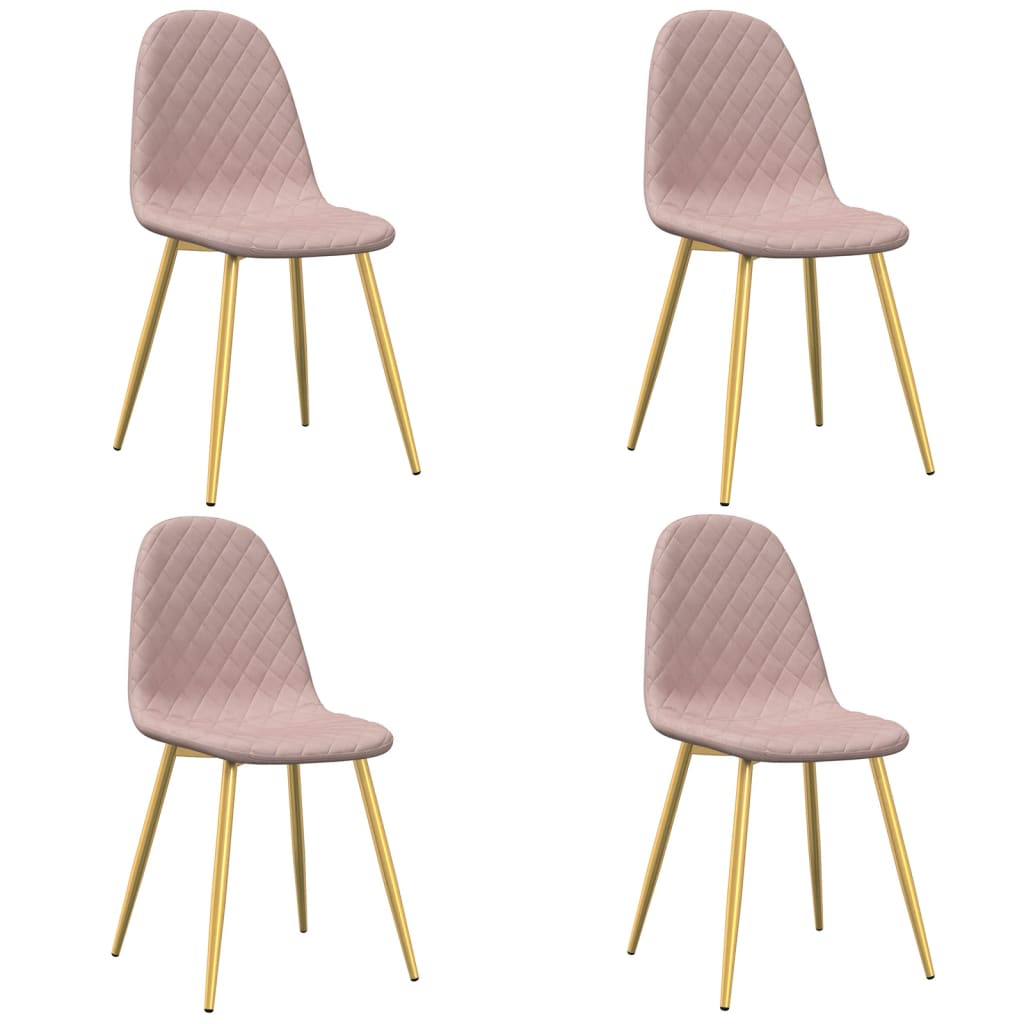 Eetkamerstoelen 4 st fluweel roze