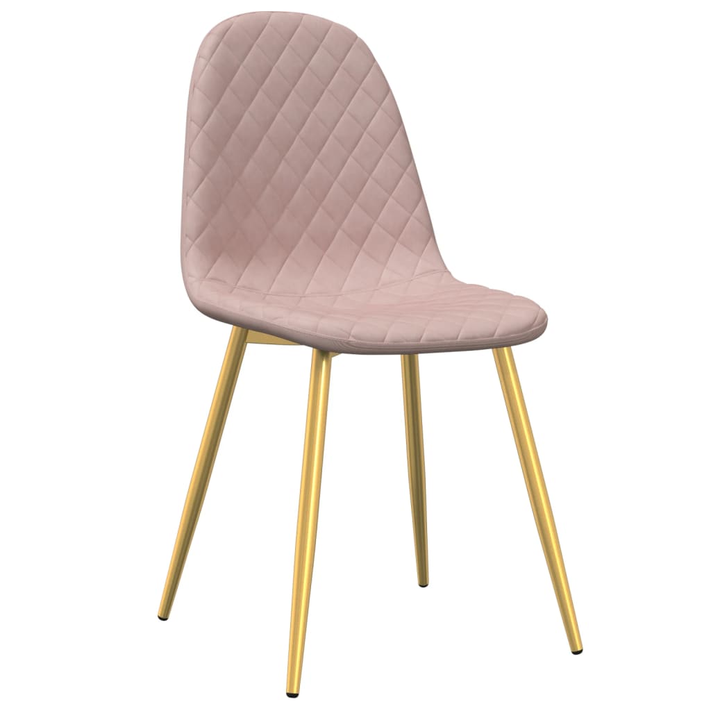 Eetkamerstoelen 4 st fluweel roze