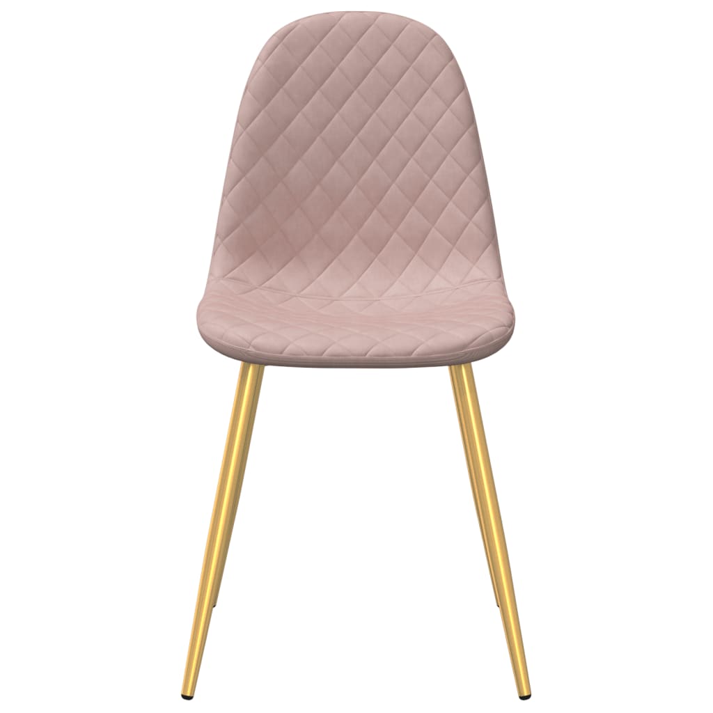 Eetkamerstoelen 4 st fluweel roze