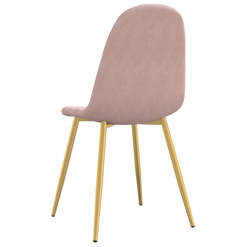 Eetkamerstoelen 4 st fluweel roze