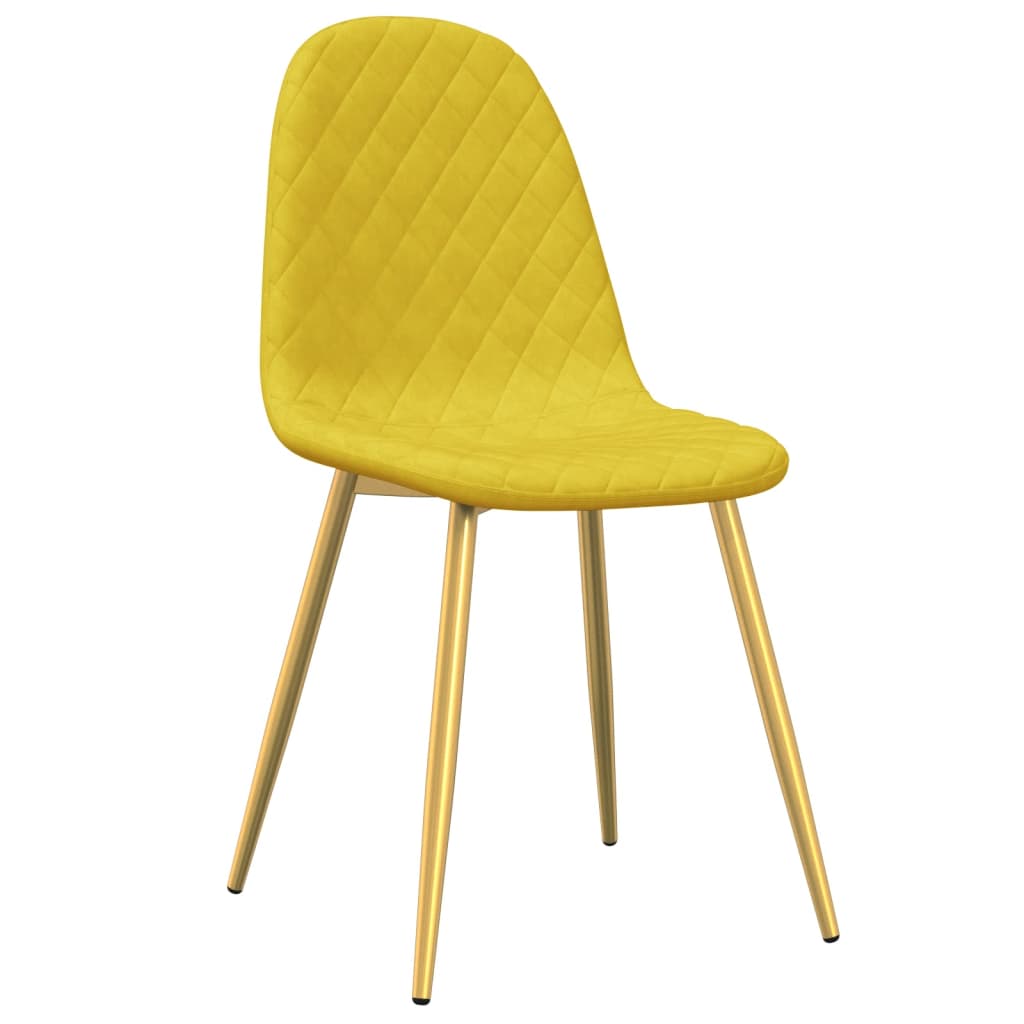 Eetkamerstoelen 4 st fluweel mosterdgeel