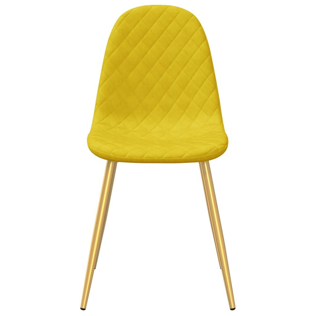 Eetkamerstoelen 4 st fluweel mosterdgeel