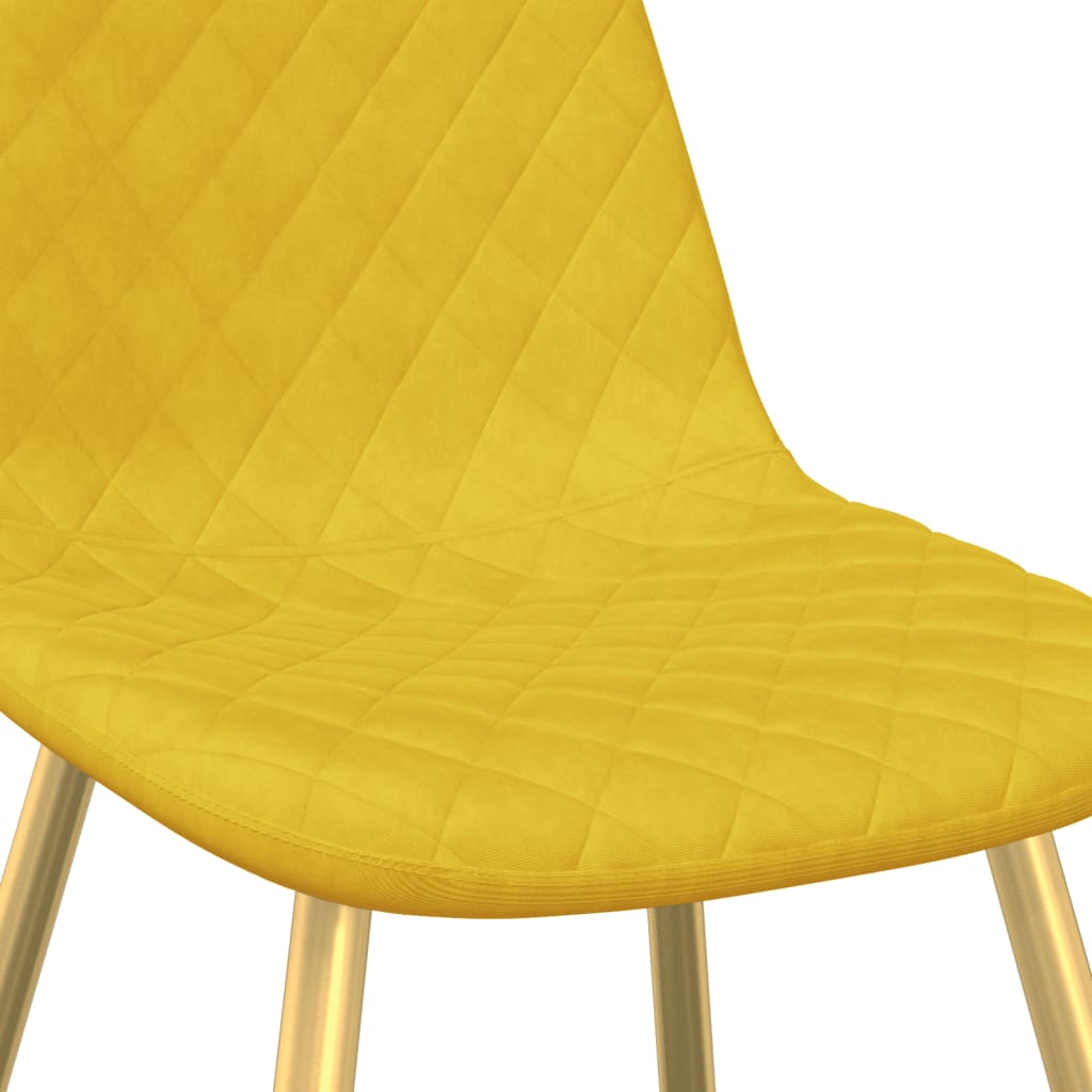 Eetkamerstoelen 4 st fluweel mosterdgeel