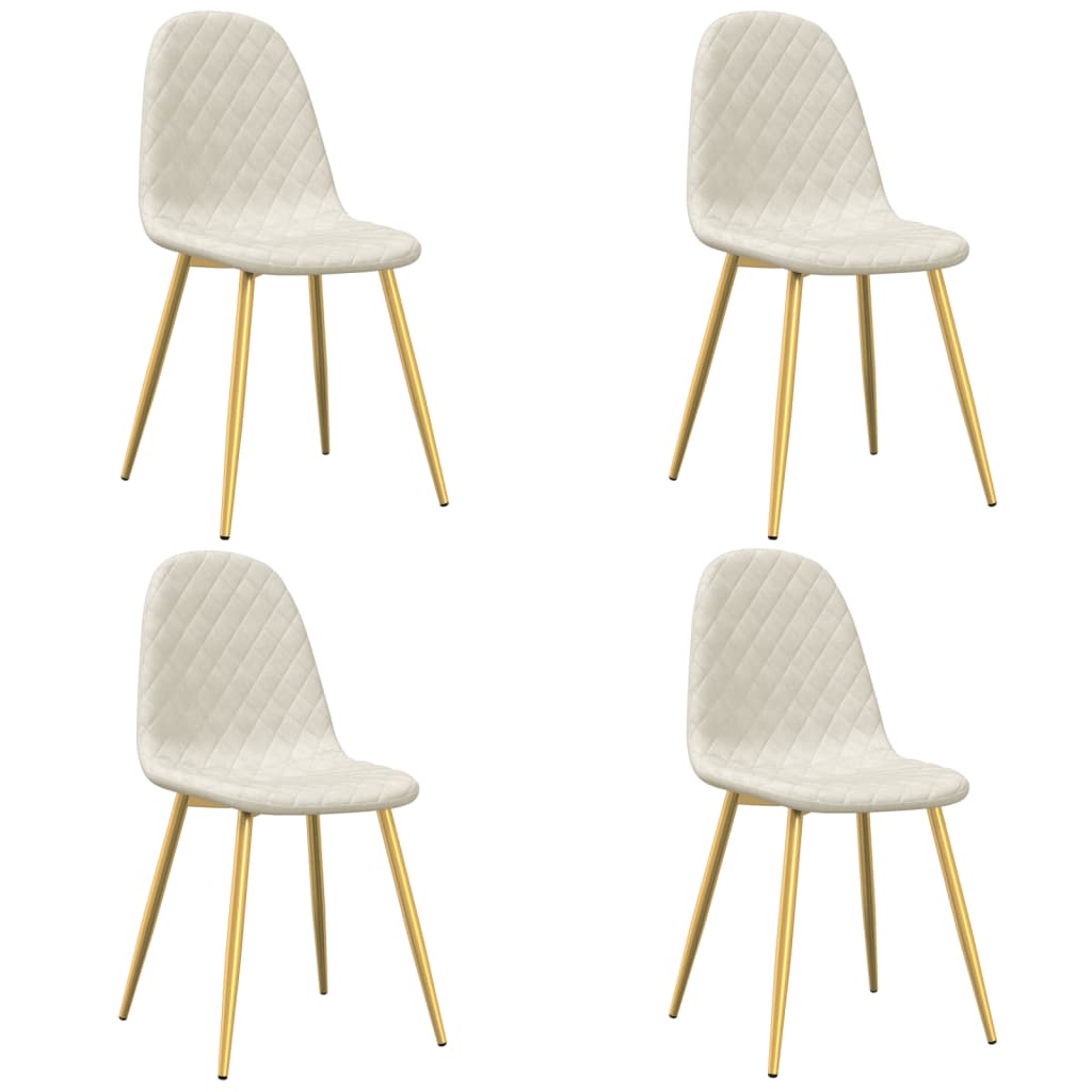 Eetkamerstoelen 4 st fluweel crèmewit