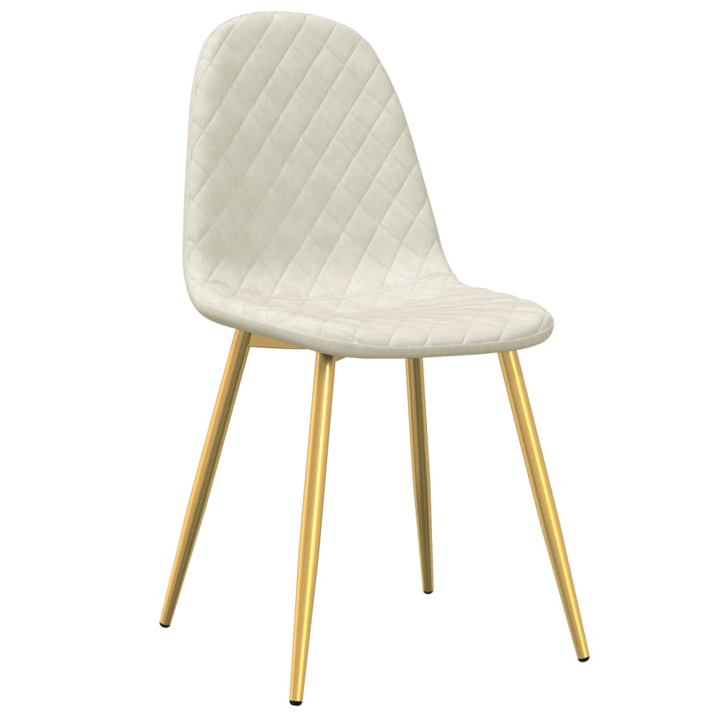 Eetkamerstoelen 4 st fluweel crèmewit