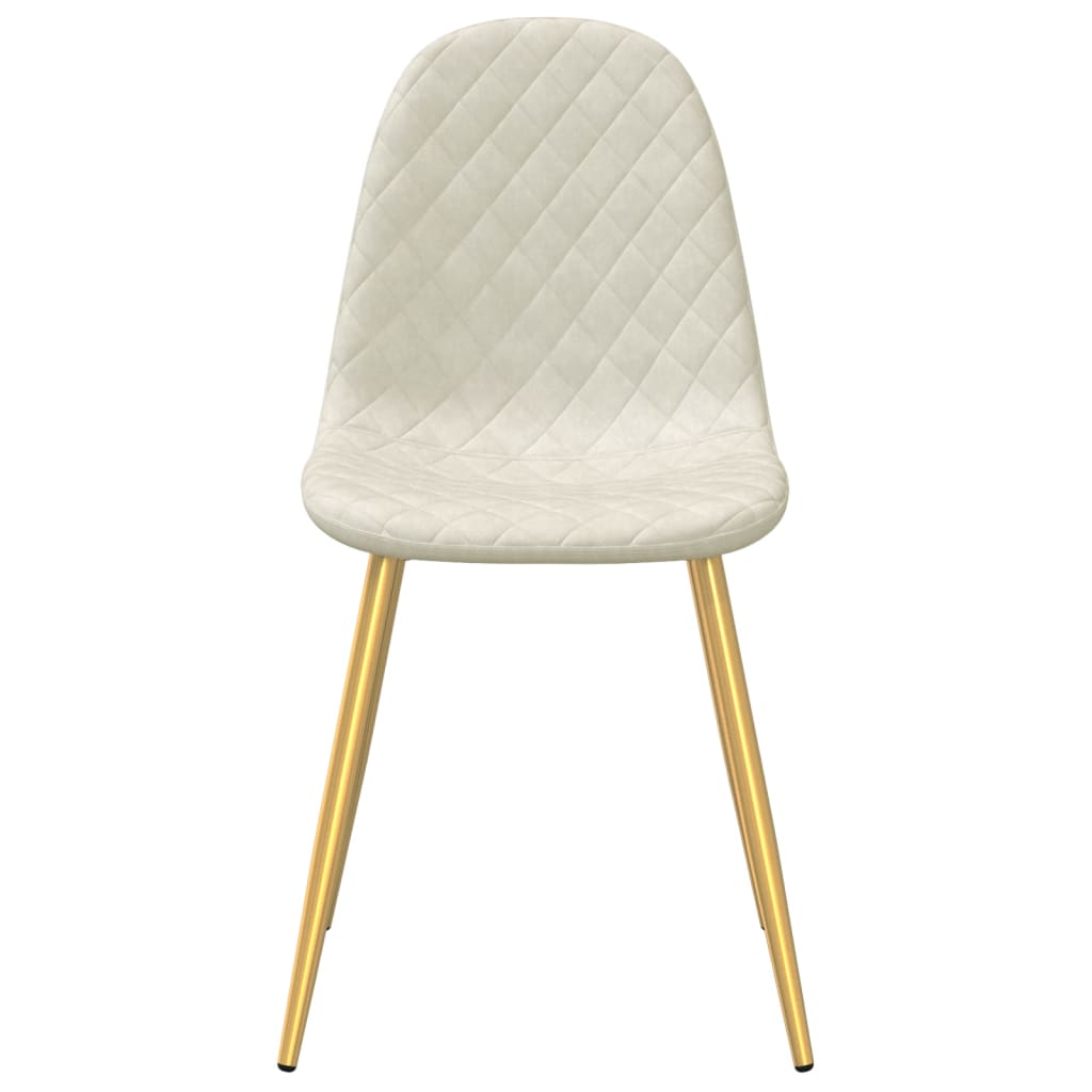 Eetkamerstoelen 4 st fluweel crèmewit