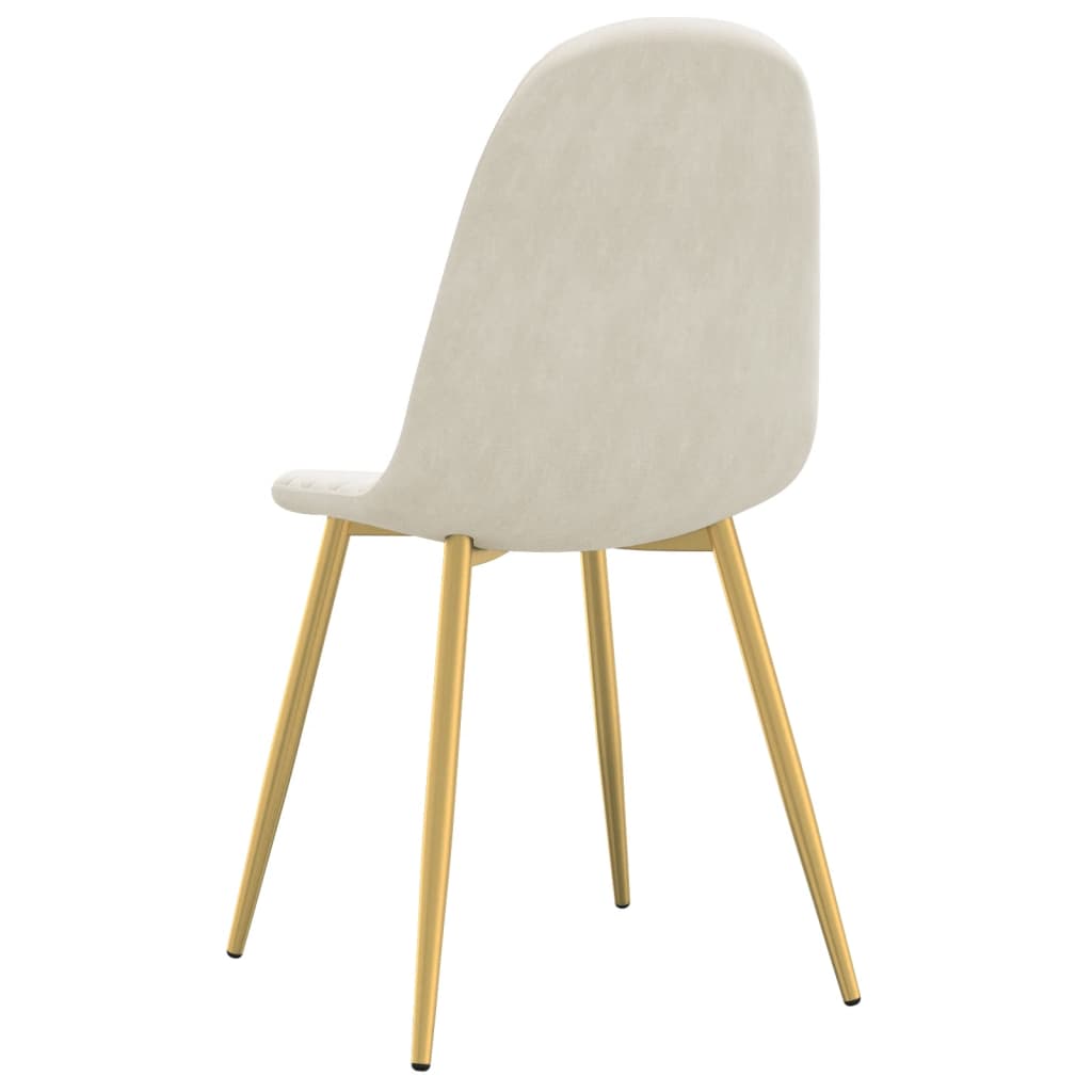 Eetkamerstoelen 4 st fluweel crèmewit