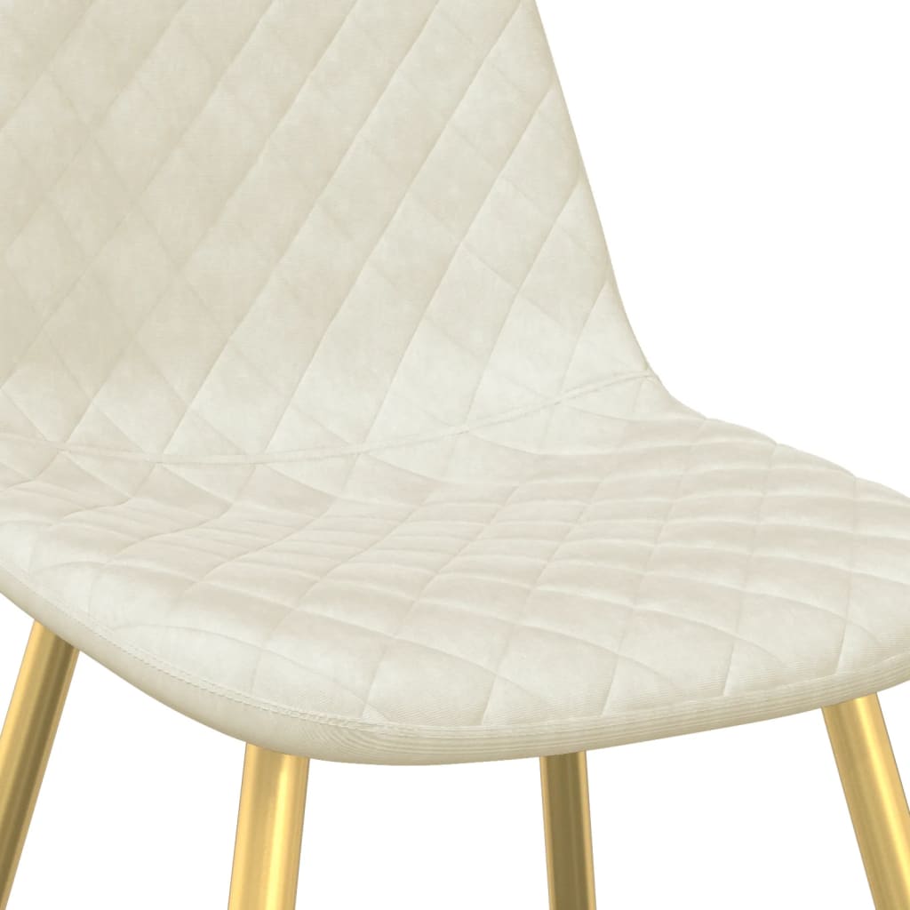 Eetkamerstoelen 4 st fluweel crèmewit