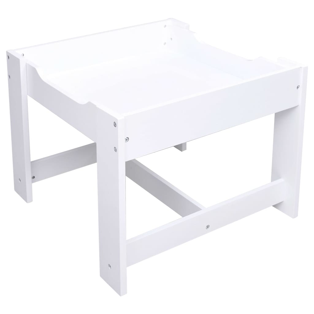 Kindertafel met 2 stoelen MDF wit