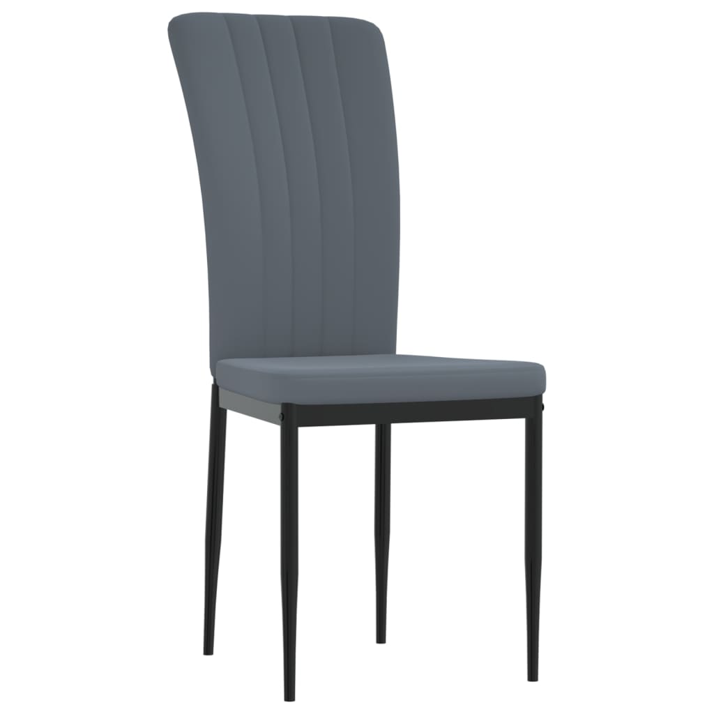 Eetkamerstoelen 2 st fluweel donkergrijs