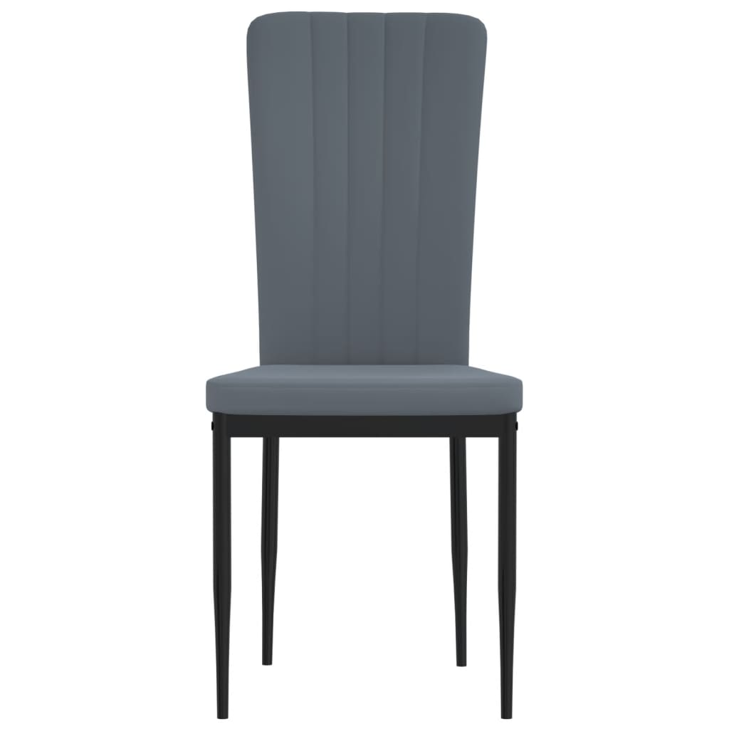 Eetkamerstoelen 2 st fluweel donkergrijs