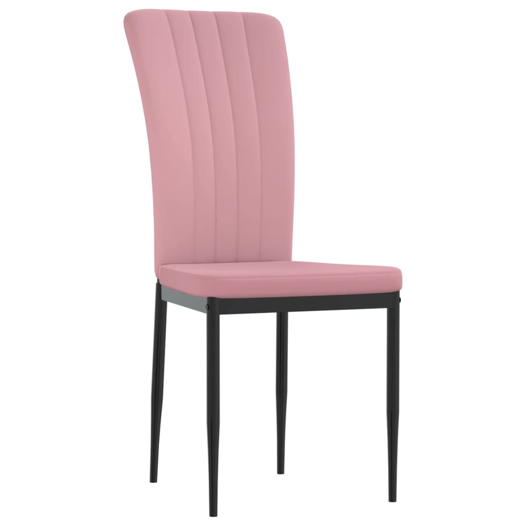 Eetkamerstoelen 2 st fluweel roze