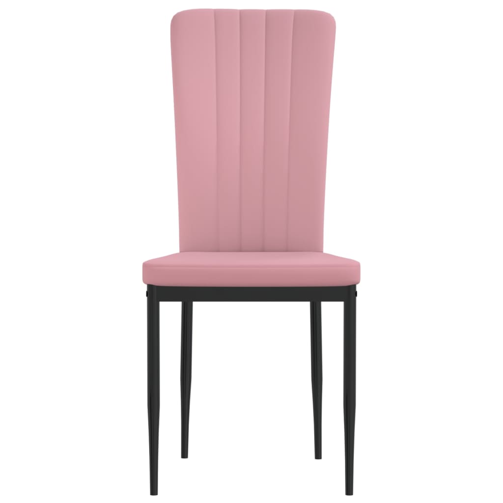 Eetkamerstoelen 2 st fluweel roze