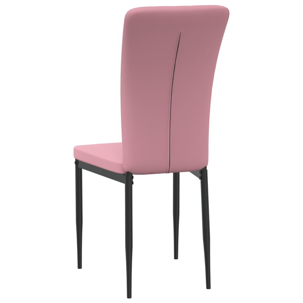 Eetkamerstoelen 2 st fluweel roze