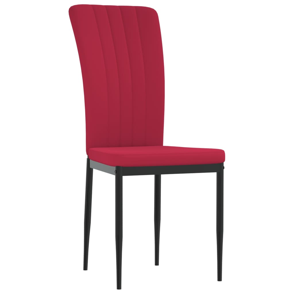 Eetkamerstoelen 2 st fluweel wijnrood