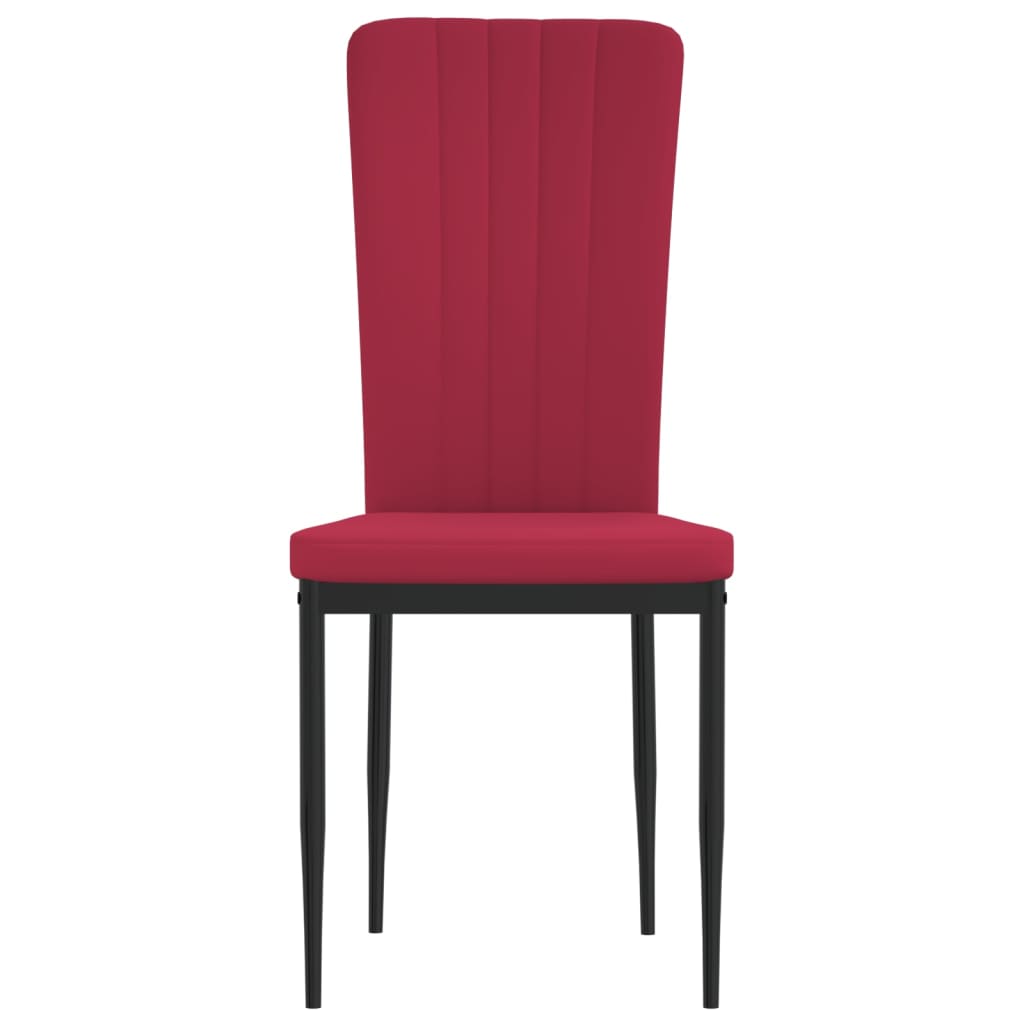 Eetkamerstoelen 2 st fluweel wijnrood
