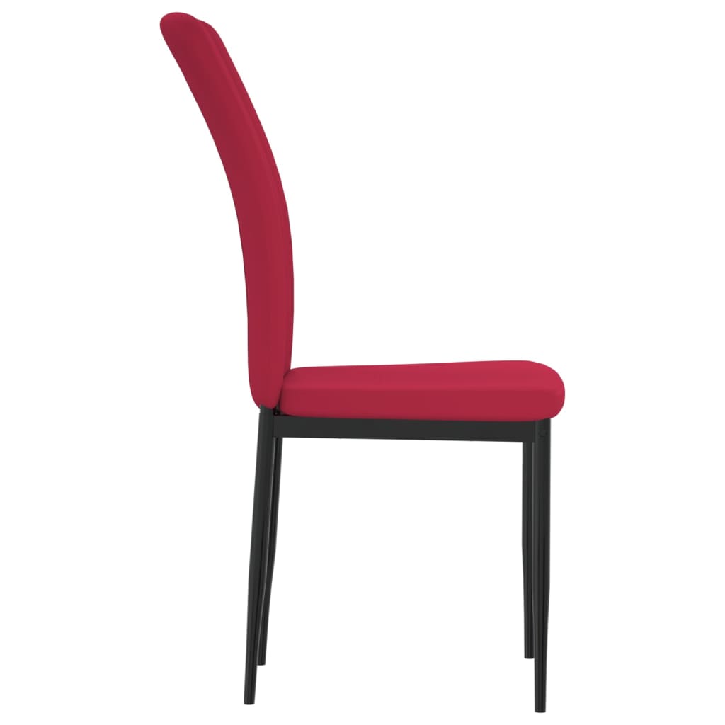 Eetkamerstoelen 2 st fluweel wijnrood