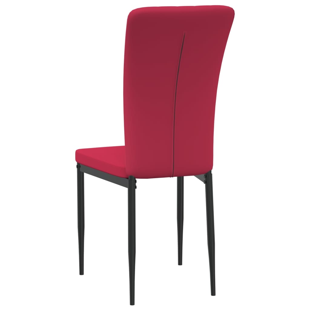 Eetkamerstoelen 2 st fluweel wijnrood