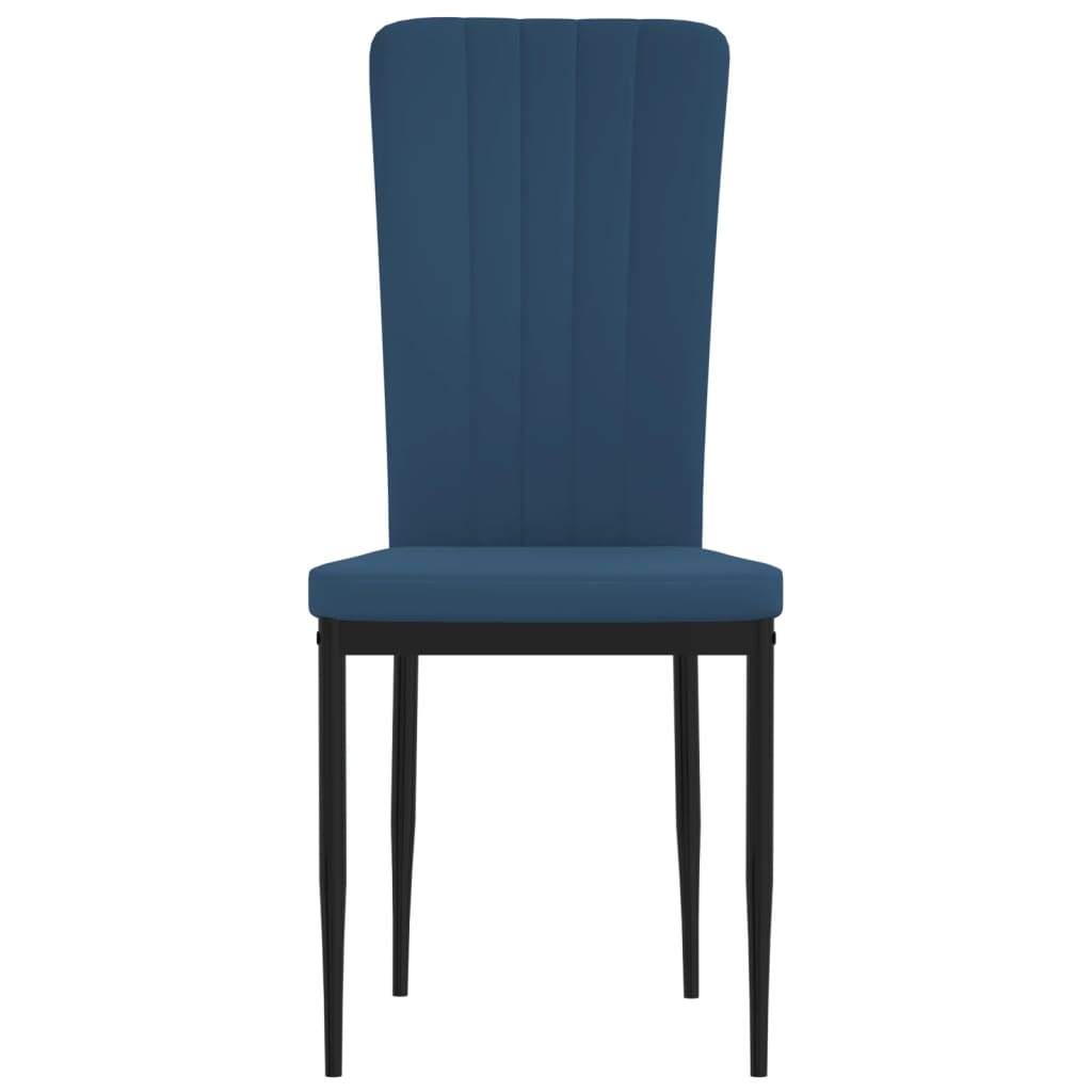 Eetkamerstoelen 4 st fluweel blauw
