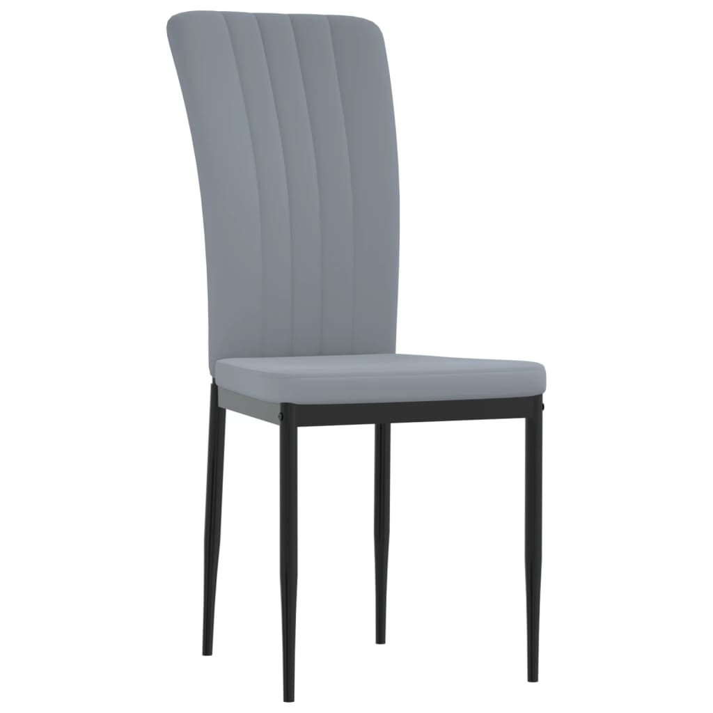 Eetkamerstoelen 4 st fluweel lichtgrijs
