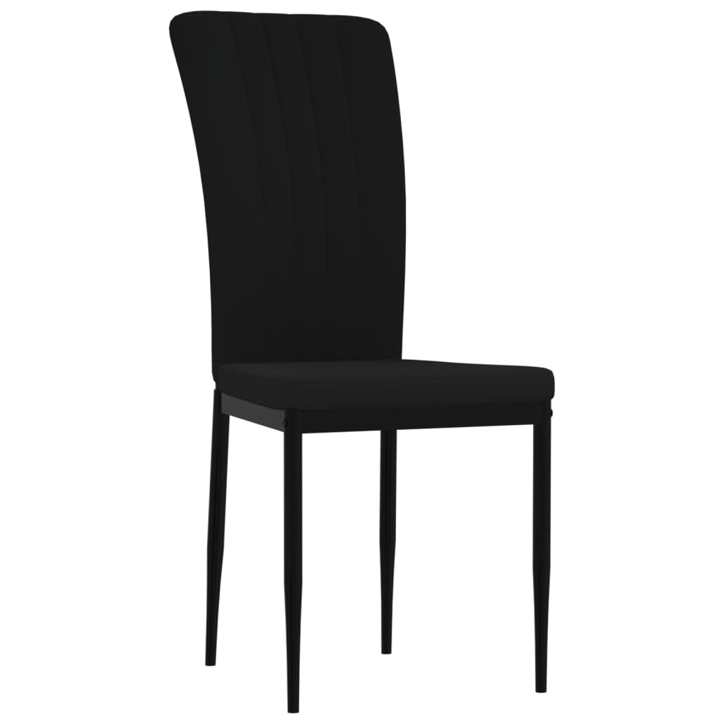 Eetkamerstoelen 4 st fluweel zwart