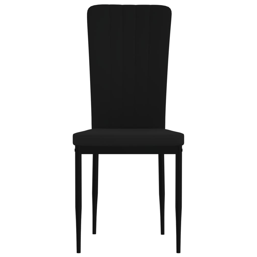Eetkamerstoelen 4 st fluweel zwart