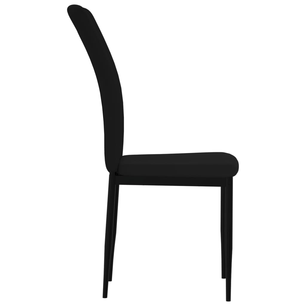Eetkamerstoelen 4 st fluweel zwart