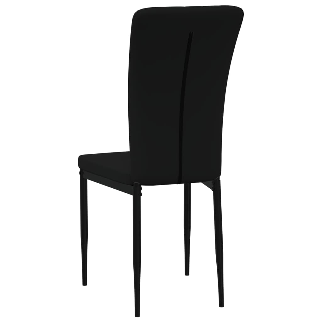 Eetkamerstoelen 4 st fluweel zwart