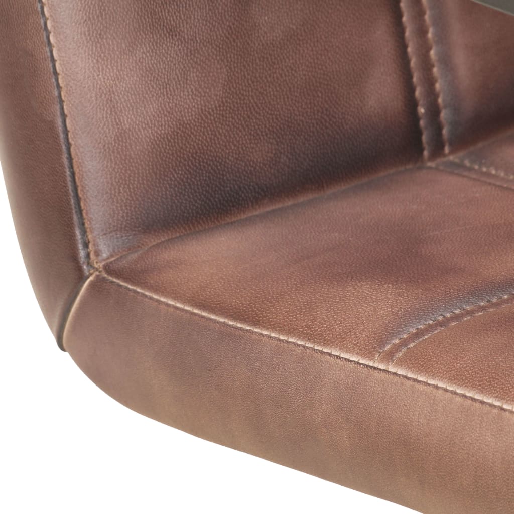Eetkamerstoelen 4 st echt leer verweerd bruin