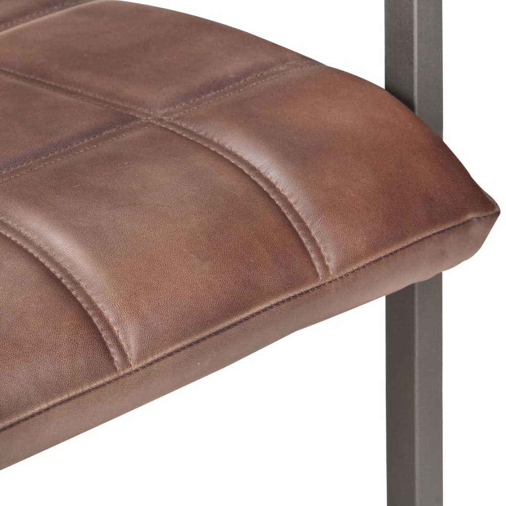 Eetkamerstoelen 4 st echt leer verweerd bruin