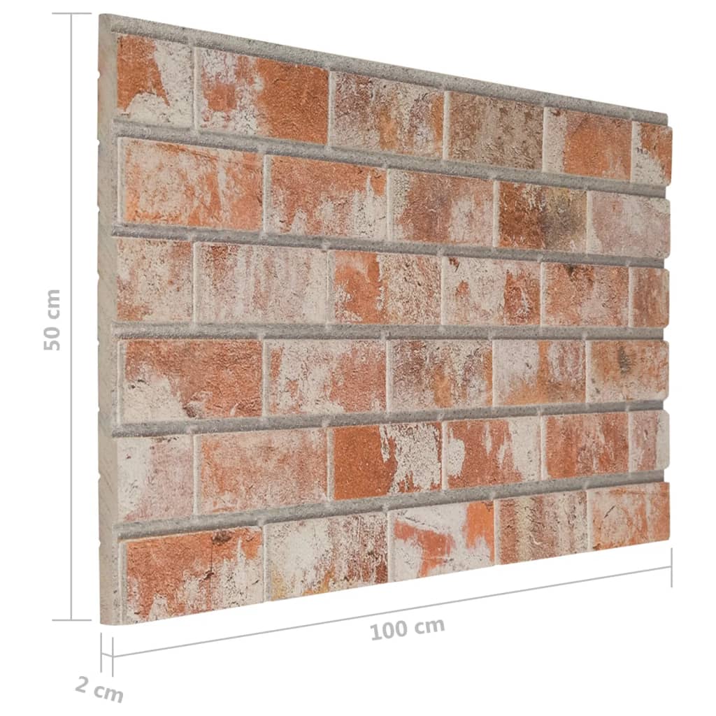 10 st Wandpanelen 3D rode baksteen EPS