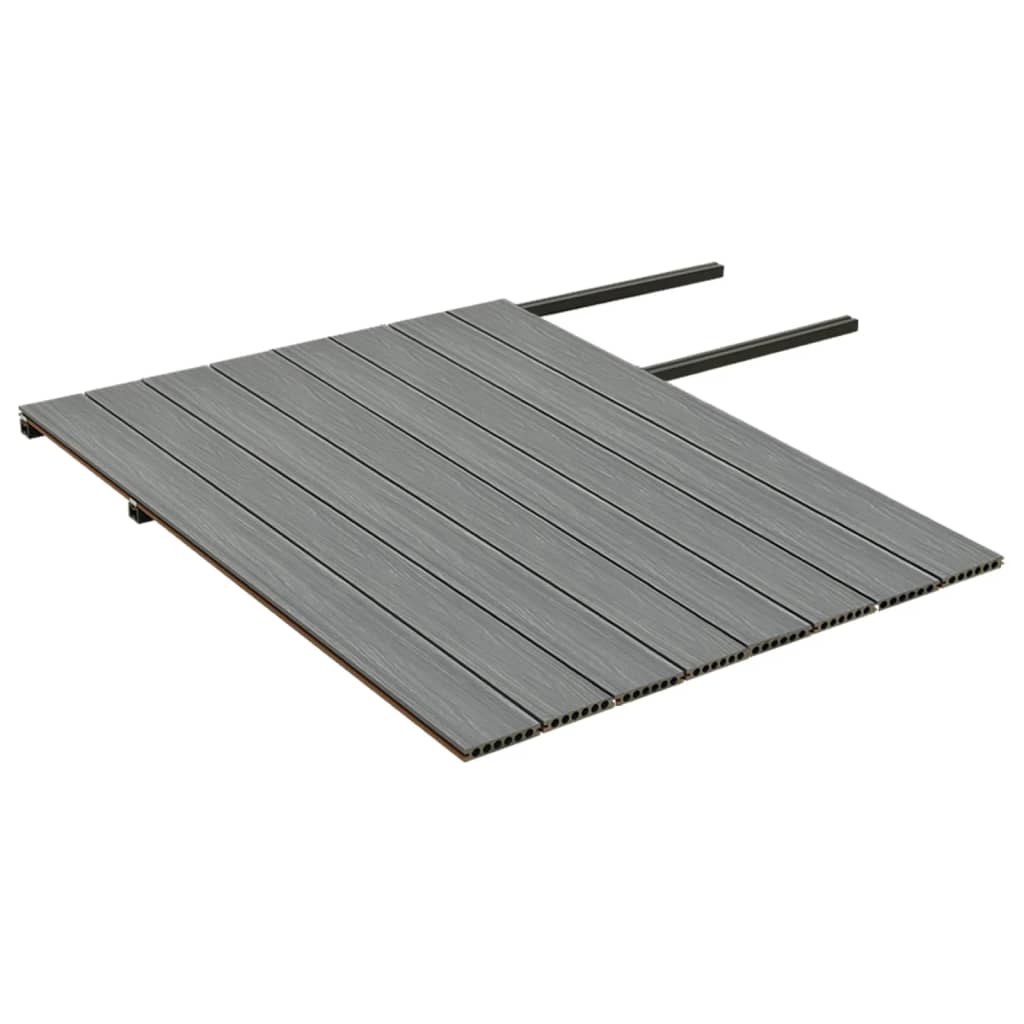 Terrasplanken met accessoires 16 m² 2,2 m HKC bruin en grijs