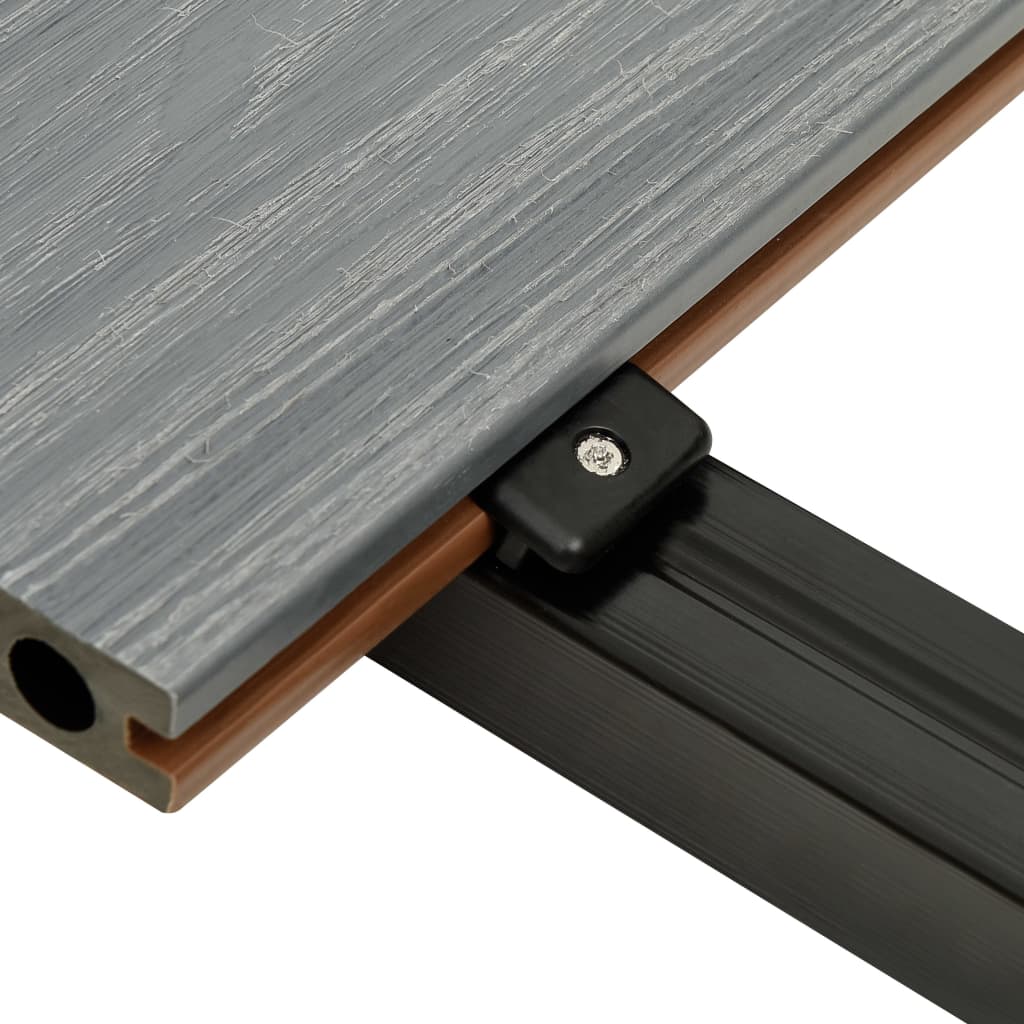 Terrasplanken met accessoires 16 m² 2,2 m HKC bruin en grijs
