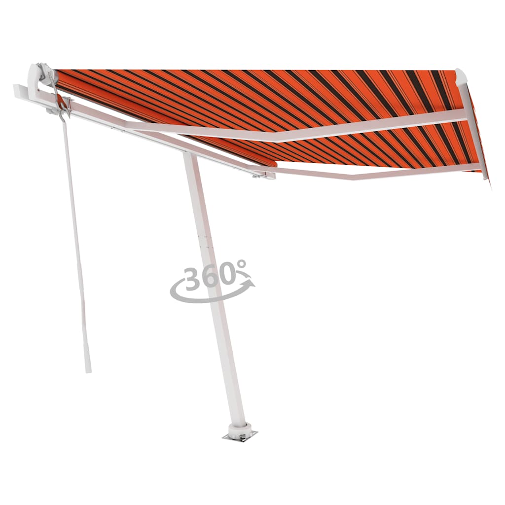 Luifel vrijstaand automatisch 350x250 cm oranje en bruin