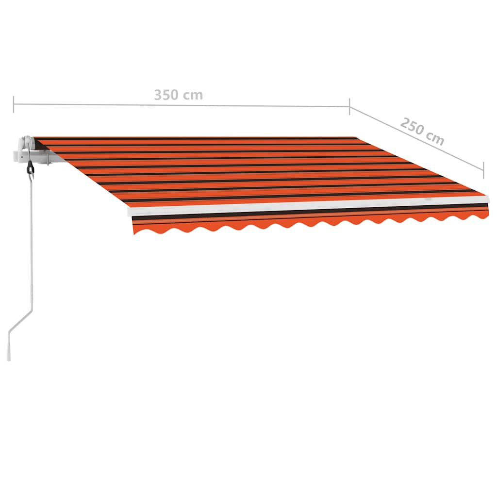 Luifel vrijstaand automatisch 350x250 cm oranje en bruin