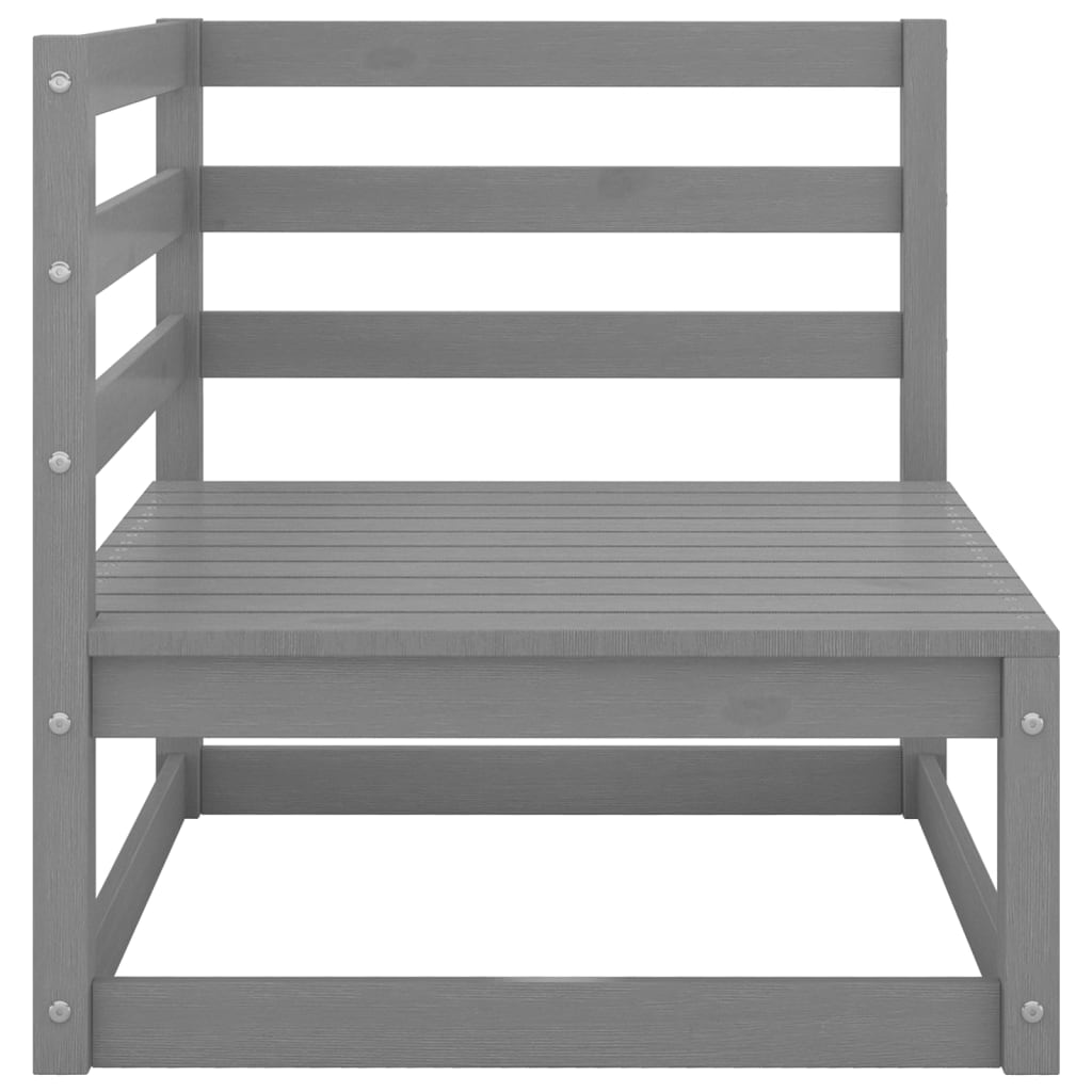 10-delige Loungeset massief grenenhout grijs