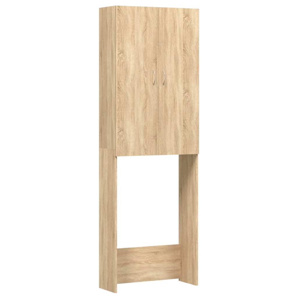 Wasmachinekast 64x25,5x190 cm sonoma eikenkleurig