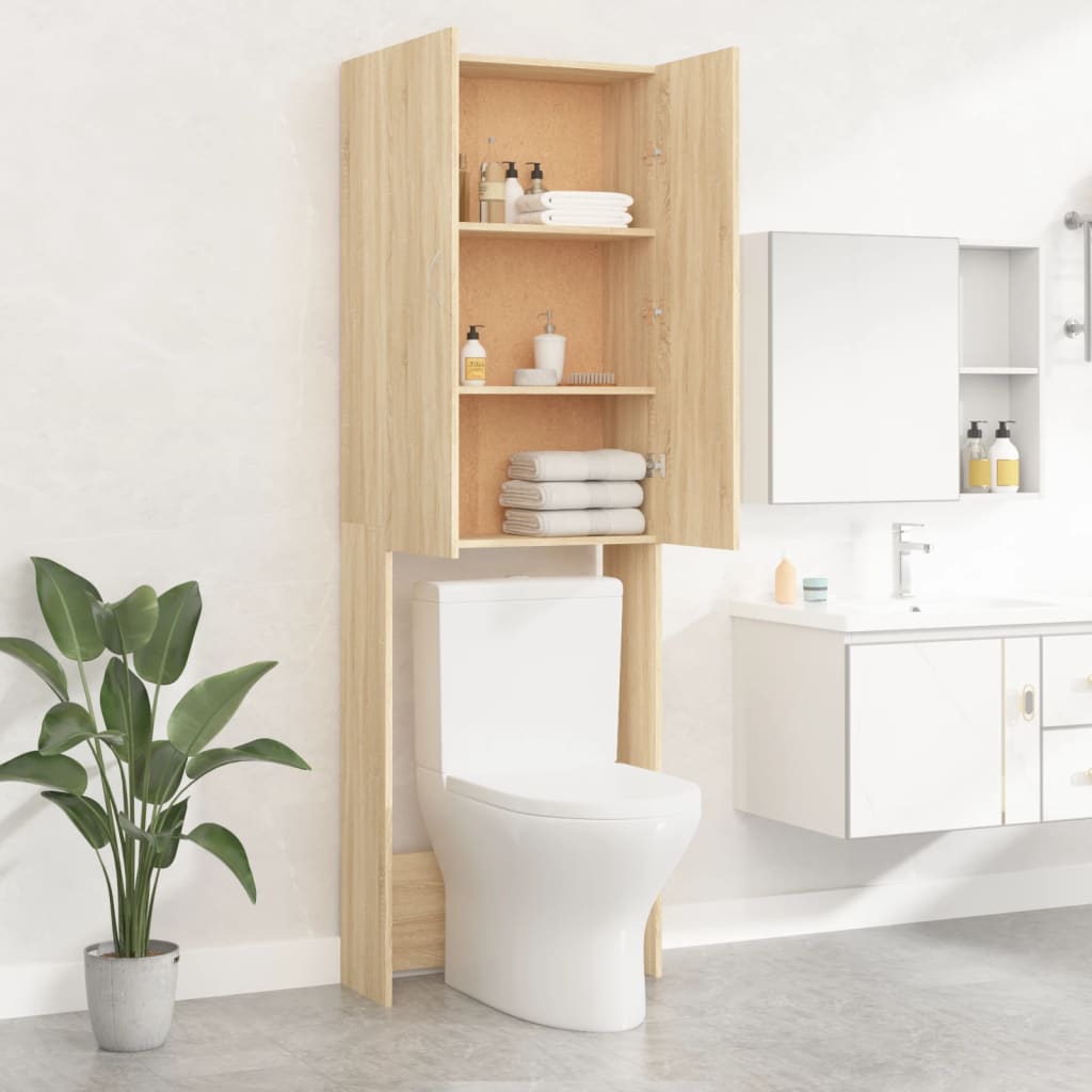 Wasmachinekast 64x25,5x190 cm sonoma eikenkleurig