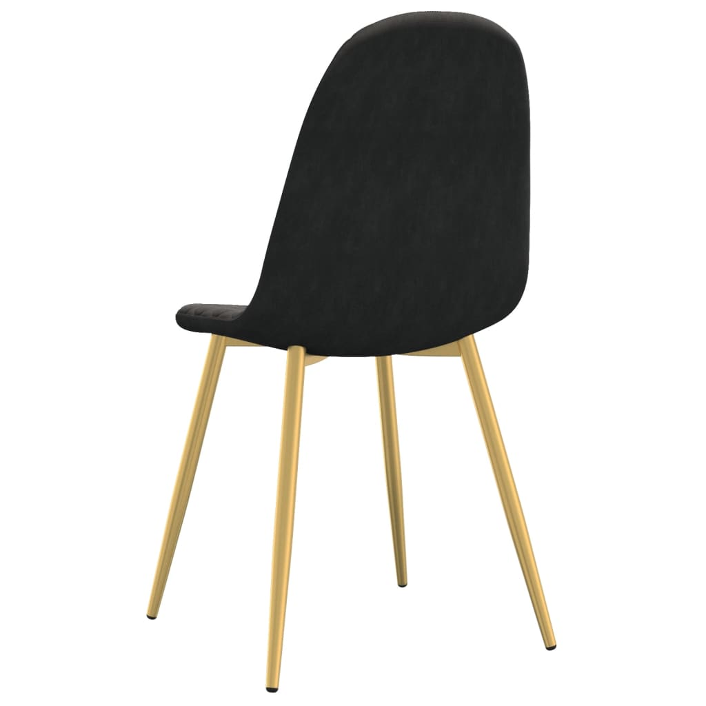 Eetkamerstoelen 6 st fluweel zwart