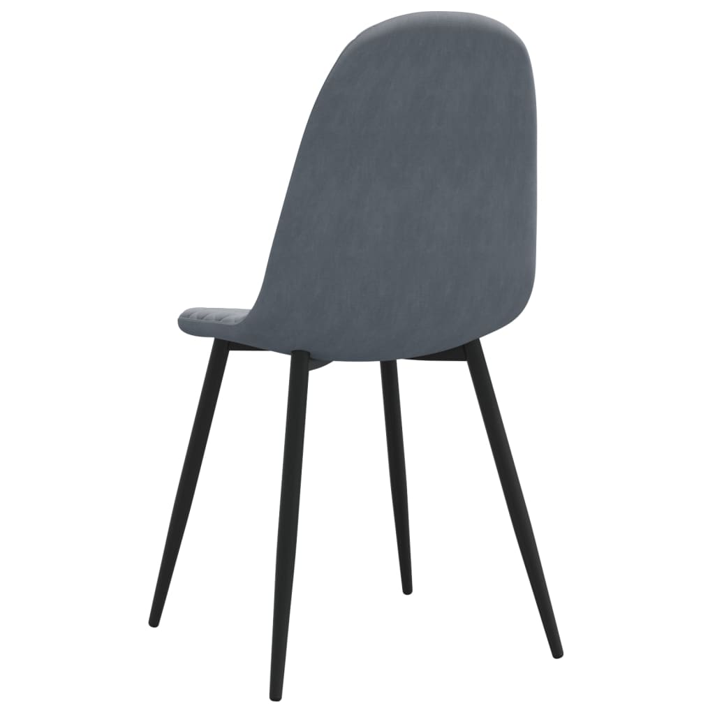 Eetkamerstoelen 6 st fluweel donkergrijs