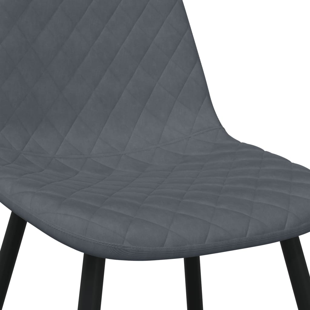 Eetkamerstoelen 6 st fluweel donkergrijs