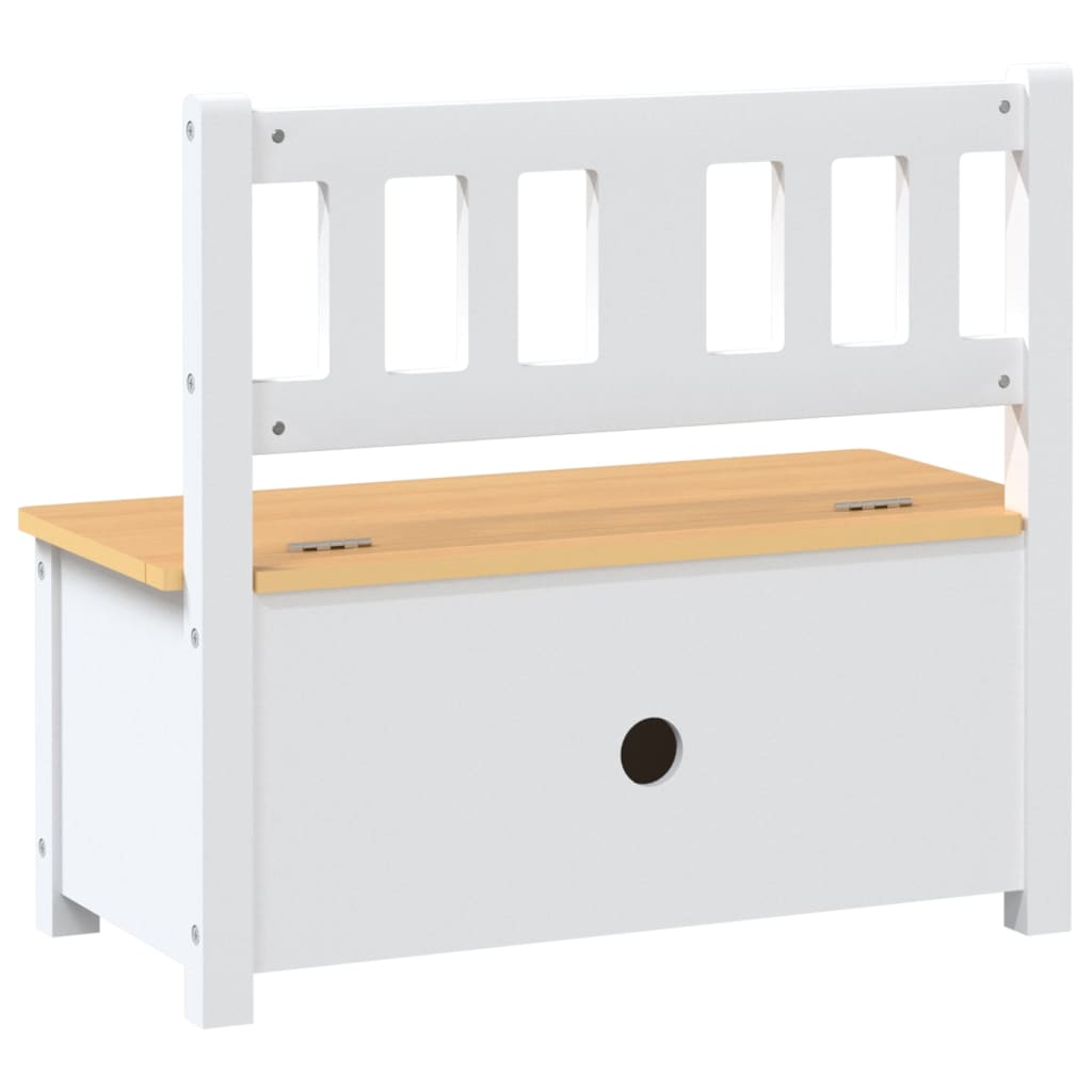 Kinderopbergbankje 60x30x55 cm MDF wit en beige