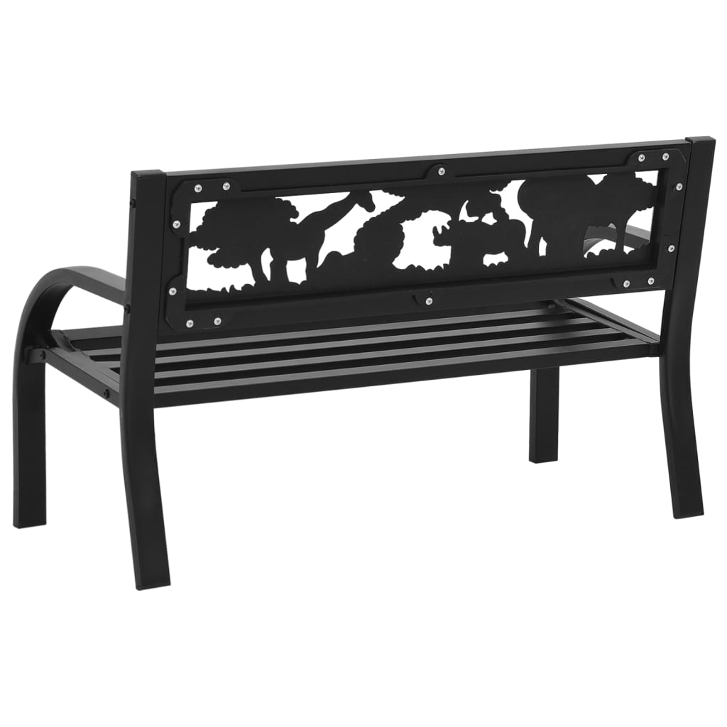 Kindertuinbank Jungle thema 86 cm staal