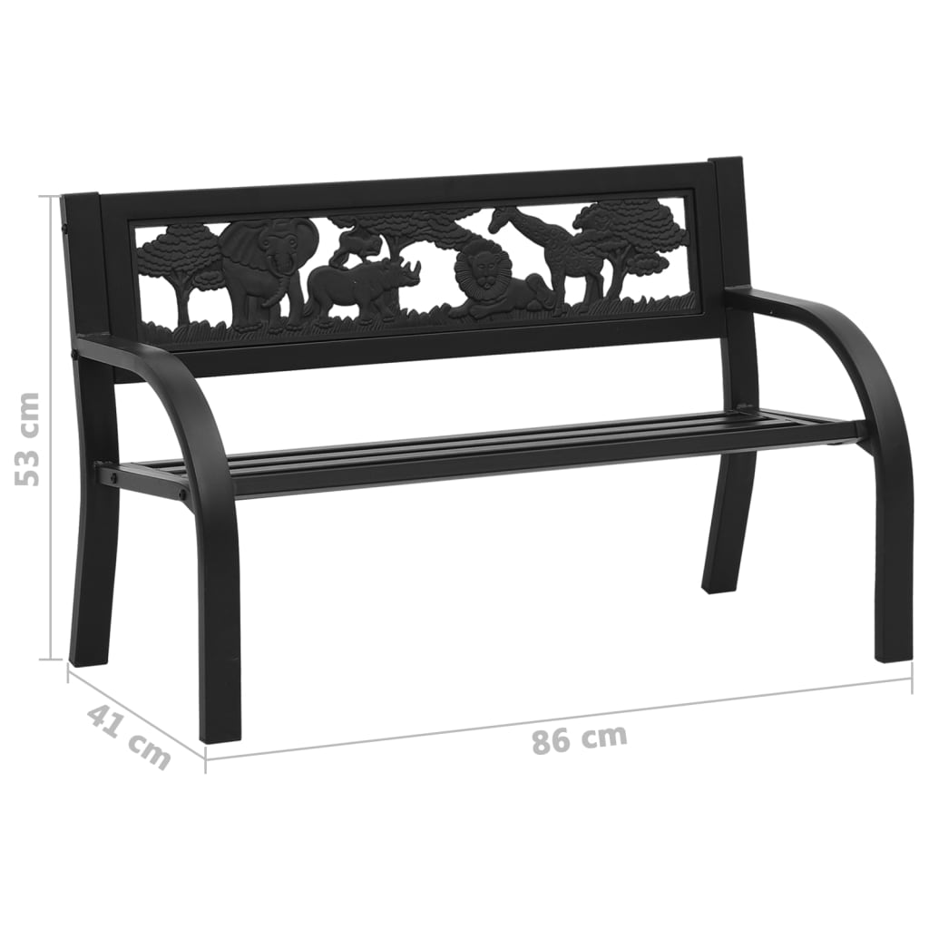Kindertuinbank Jungle thema 86 cm staal
