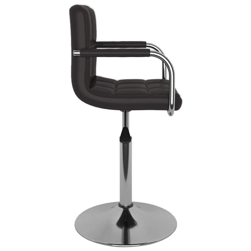 Eetkamerstoelen draaibaar 4 st kunstleer zwart