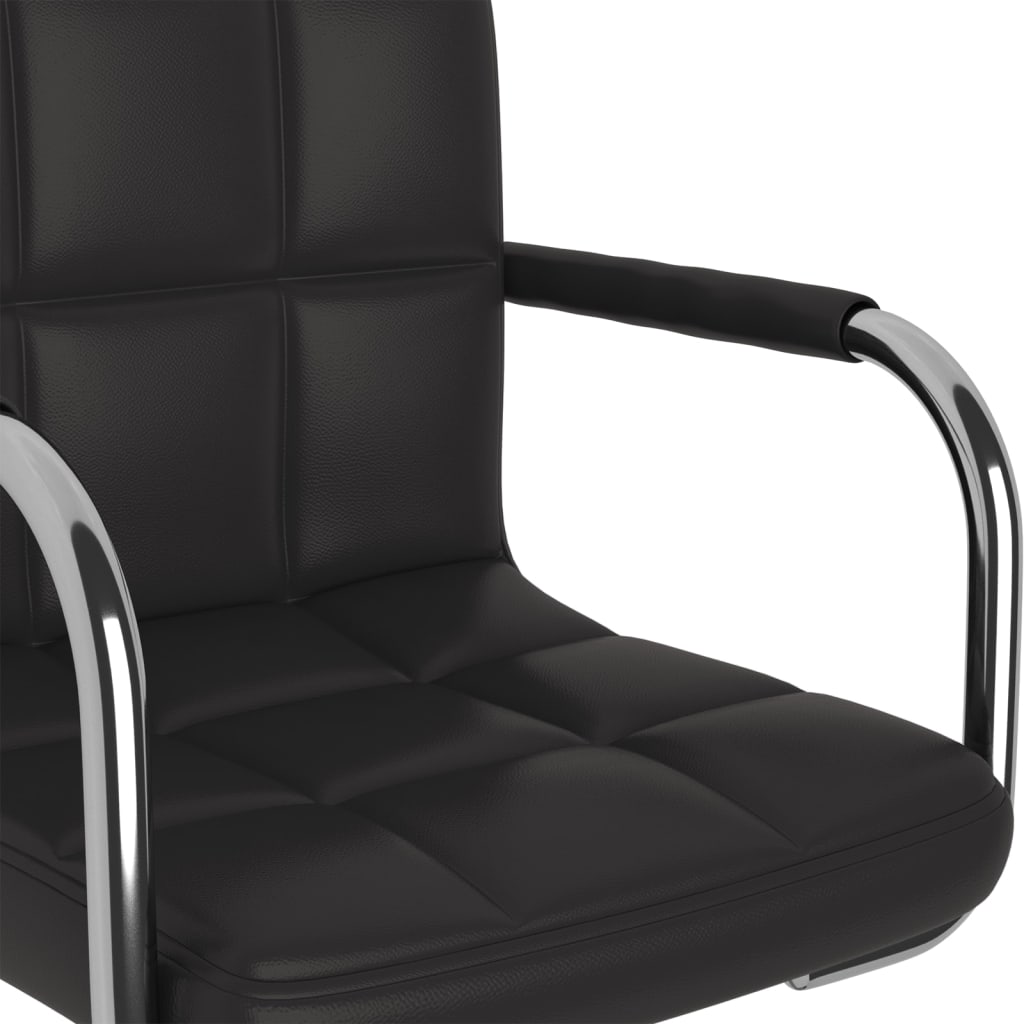 Eetkamerstoelen draaibaar 4 st kunstleer zwart